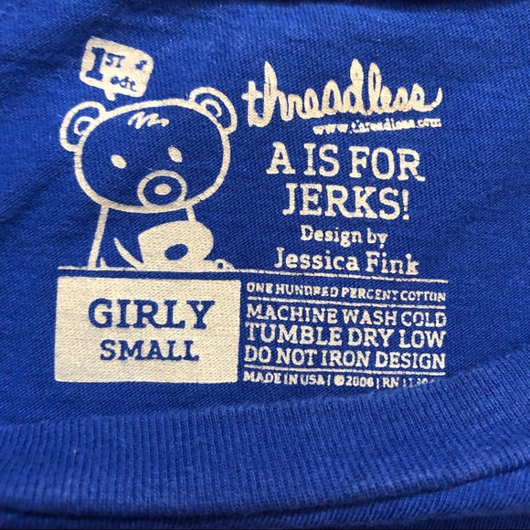 THREADLESS | BLUE “A IS FOR JERKS” GRAPHIC TEE - Picture 6 of 7